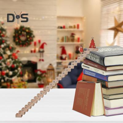 1Pc/2Pcs Wood Stairs Climbing Christmas Advent Calendar Santa's Staircase Countdown Calendar Interactive Climbing Stair Toy for Holiday Decor