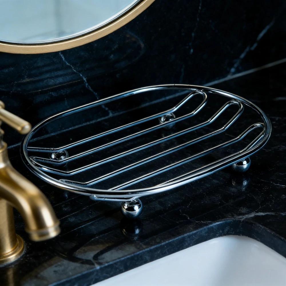 Metal Soap Dish Drainage Rack Rust Resistant Bathroom Shower Soap Holder Bathroom Accessories Minimalist Style Home Decoration