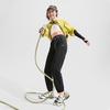 Li Ning Solid Color Drawstring Mid Waist Casual Knit Sports Pants Women Bottoms Black AKLU834-5