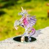 Flying Horse Statue Artificial Crystal Figurine with Winged and Golden Edges Gift For Women And Home Office Decoration