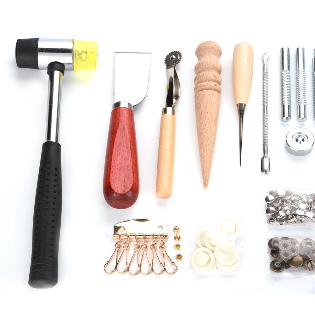 42pcs Leather Craft Tools punch Kit Stitching Working Stitching Groover Sewing Set