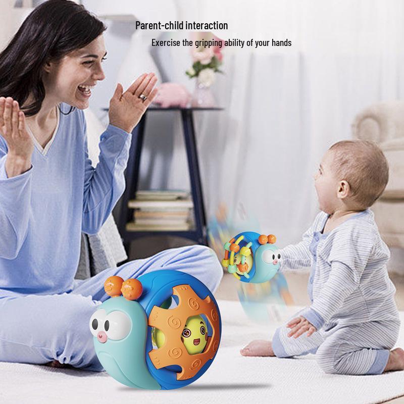 Infant & Toddler Snail Teething Grasp Ball 0-1 Year: Baby Hand Grip Rattle Toy