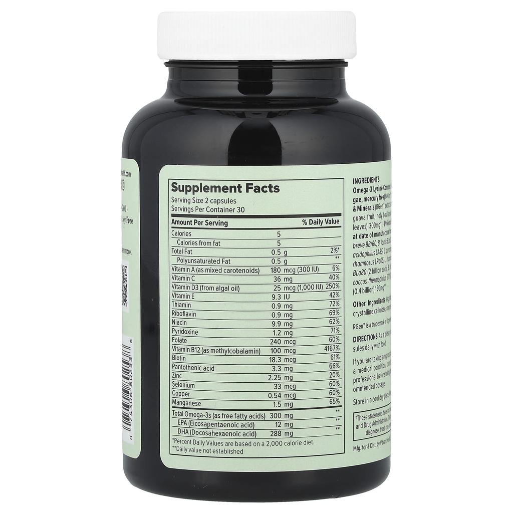 Triology™, Daily 3-In-1 Multi Supplement, Vegan, 60 Capsules