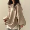 Women's Crew Neck Long Sleeve Knit Sweaters Tops Loose Fit Casual Solid Pullover Jumpers