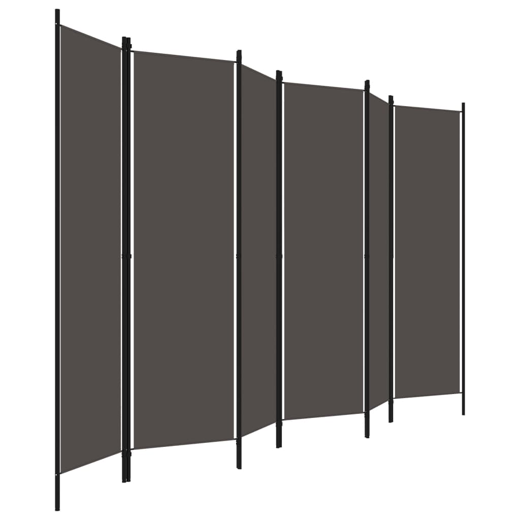 6 Piece Room Divider Anthracite 300 X 180 Cm