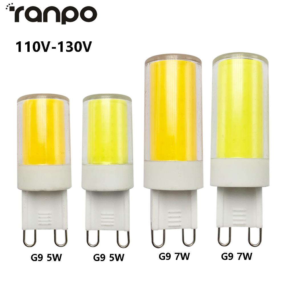Dimmable G9 COB 5W / 7W 110V 120V Deep LED Ceramic Corn Lighting Replace 45W 60W Halogen Lamp Cold / Warm White For Home Bulbs