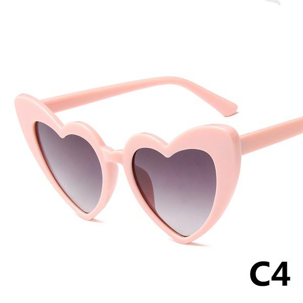 Ochelari de soare cu inimă, 14 culori, ochelari de soare cu ochi de pisică pentru femei, ochelari de soare în formă de inimă de dragoste retro pentru femei, protecție UV400