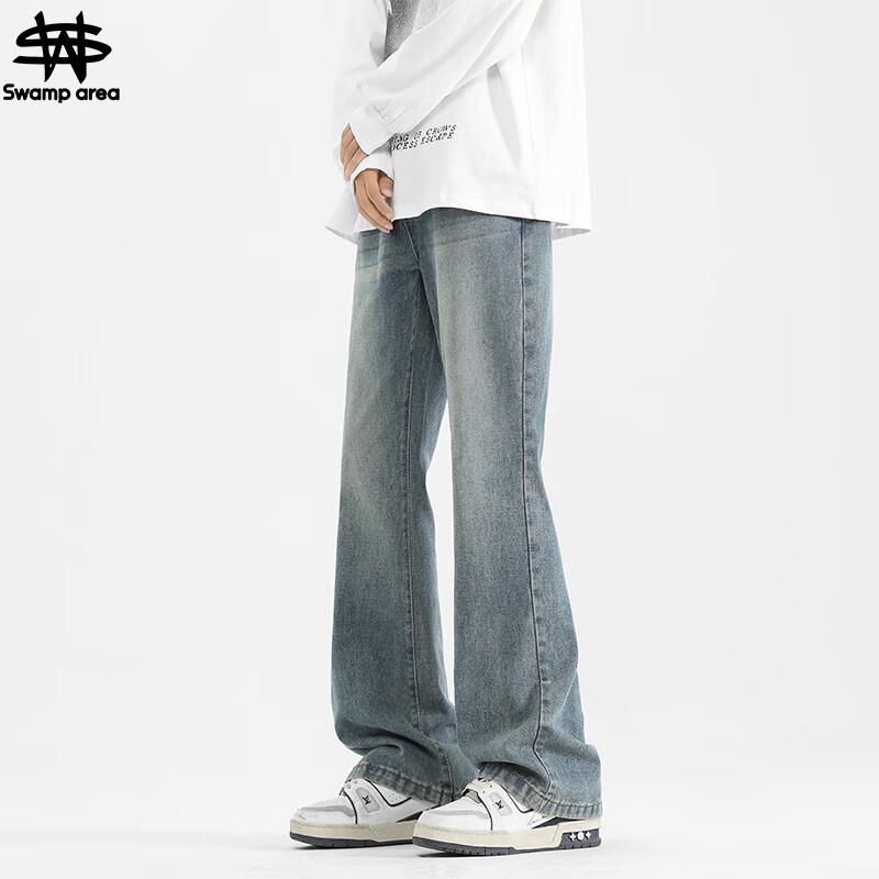 

SWAMP AREA Мужские ретро джинсы прямого кроя с широкими штанинами XL