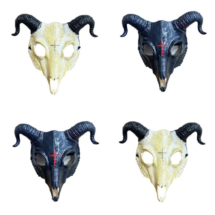 Halloween Goat Cosplay Mask, Goat Head Skeleton Mask for Halloween Party
