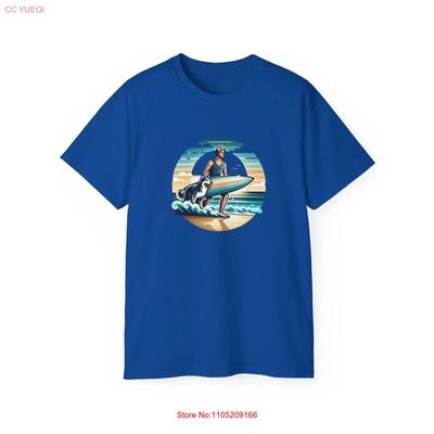 Surfs Up Ultra Cotton T Shirt Retro Beach Vibes Man Wolf Design Vintage Washed Homme Casual Slightly Stylish Soft Comfortable