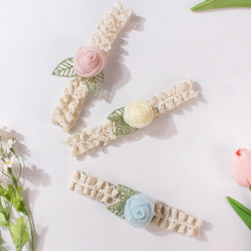New Comfortable Lace Baby Headband, Cute Rose Children's Headscarf, Summer Thin Baby Hair Accessories