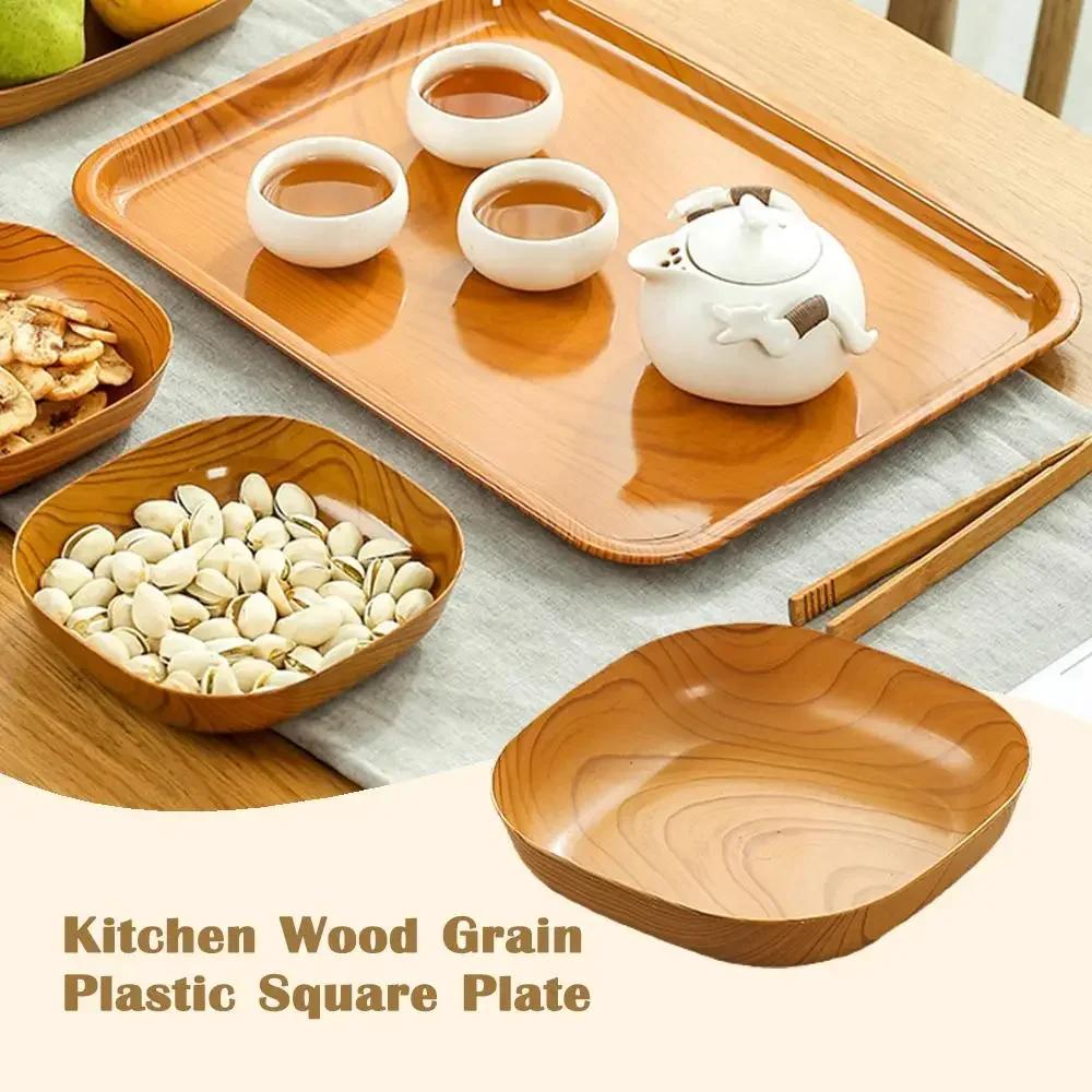 4pcs14cm Japanese Tableware Wooden Plate Beech Oval Tray Mini Fruit Cake Snack Plates Bread Cake Container Snacks Dishes