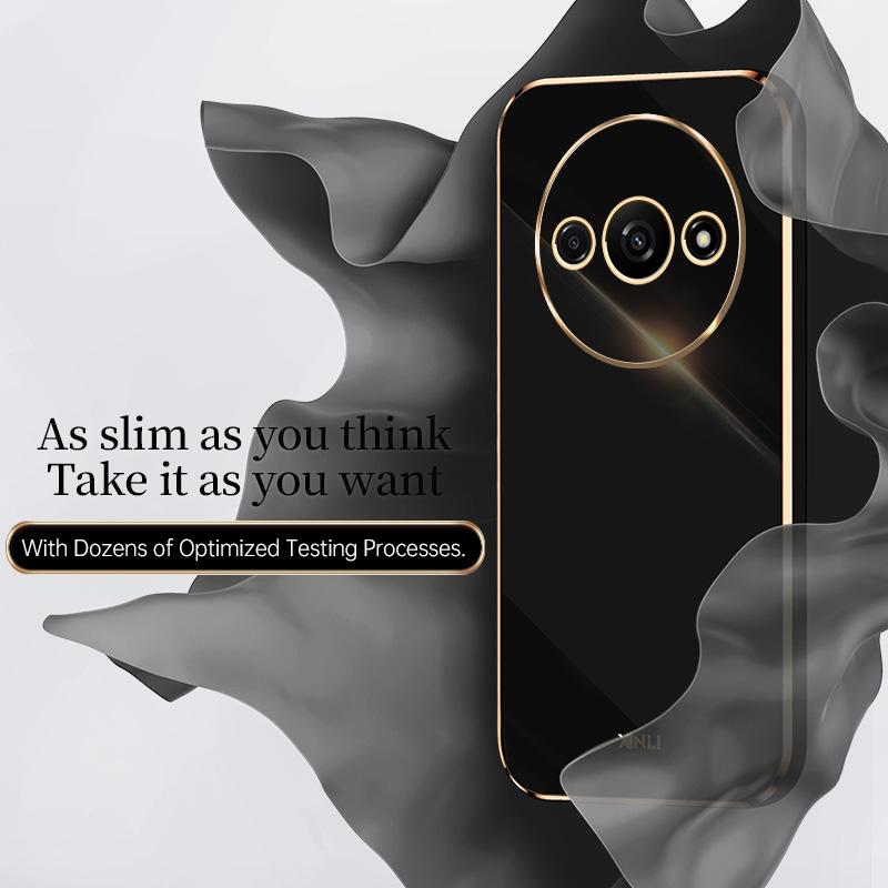 Luxury Square Plating Phone Case On For Xiaomi Redmi A3 RedmiA3 ShockProof Soft Silicone Back Cover