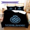 Club Brugge KV Custom Name Pattern Bedding,Quilt Set Quilt Cover Pillowcase Home Birthday Gift(1 * Duvet Cover + 2 * Pillowcase, Without Core)