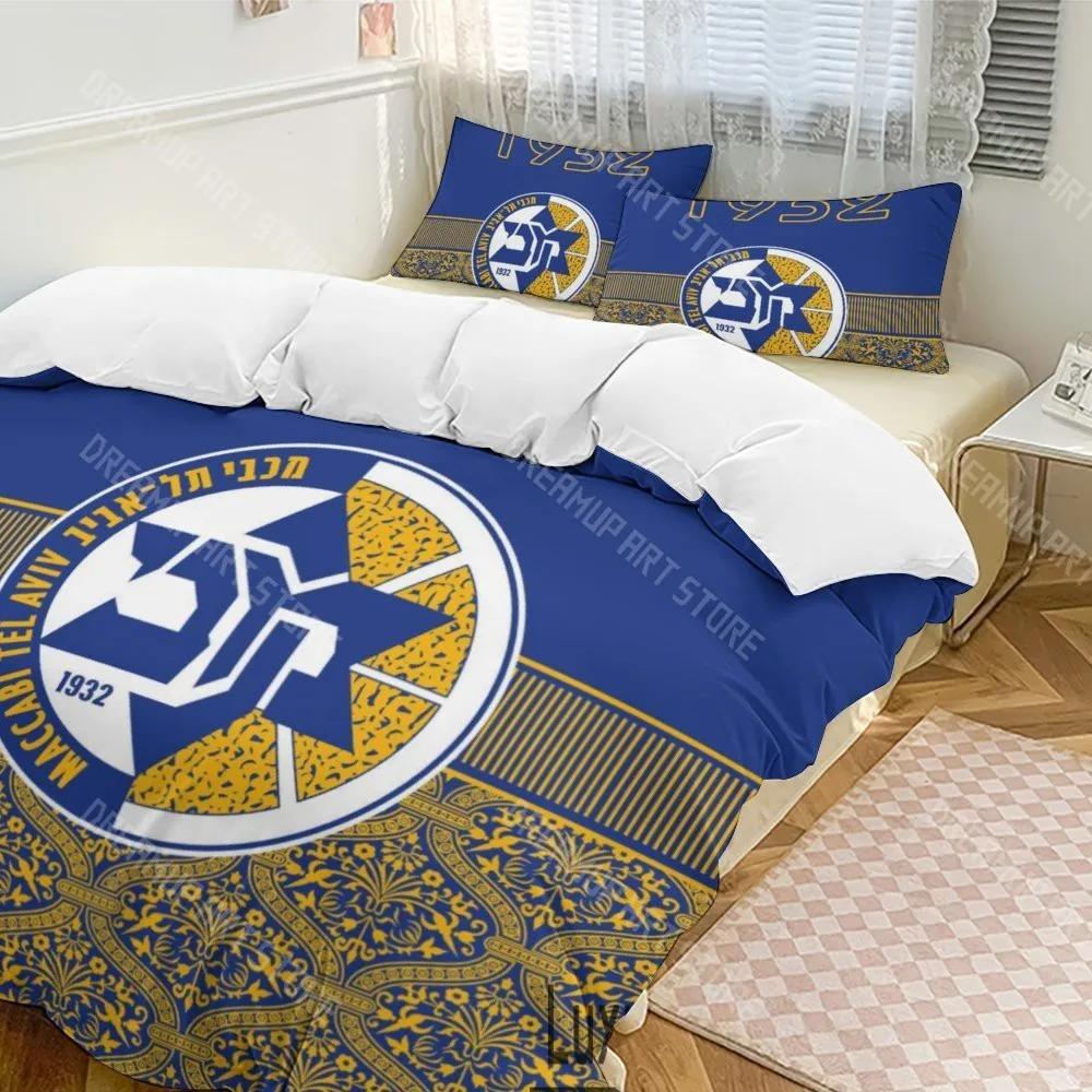 3D Print Maccabi Tel Aviv Basketball Bedding Set Twin Queen King Full Size Duvet Cover Pillowcase Bed Boys Girls Adult Home