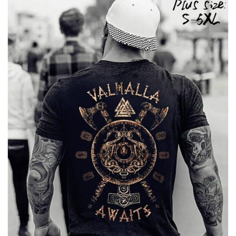 

Летний мужской хлопок футболка Мода Печать Личность Короткие рукава рубашка Фитнес Досуг Ти