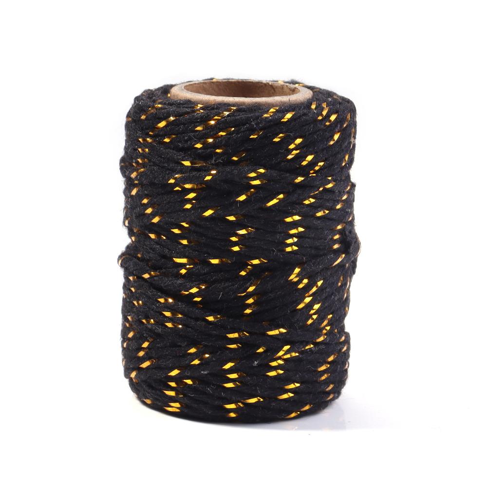 20Meters 2mm Colorful Braided Cords Christmas Thread Golden Silk String Rope For Making Christmas Gift Packaging DIY Party Decor