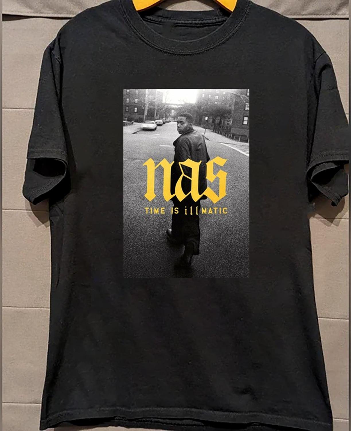 HOT! NaS rapper - Time is illmatic Black Shirt Full size S-5XL Unisex HL211 S
