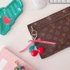 Check Ribbon Cherry Keychain