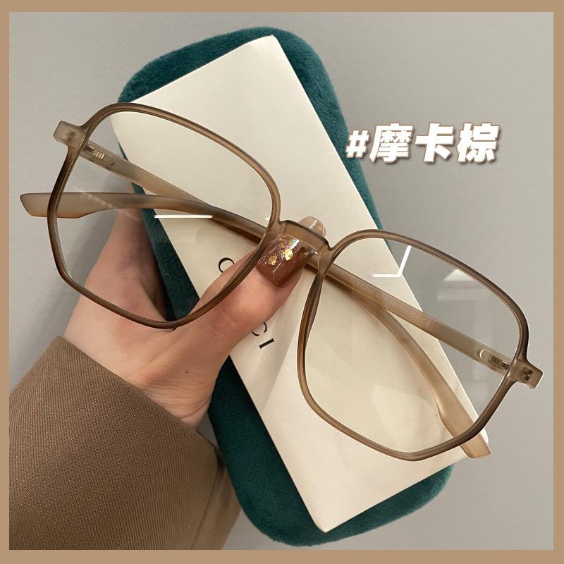 Ultraleichter Myopie-Brillenrahmen, Damen können mit Stärkegläsern ausgestattet werden, Brauner großer Rahmen, Einstärkengläser, Fortgeschrittener Sinn, Rundes Gesicht, Klein