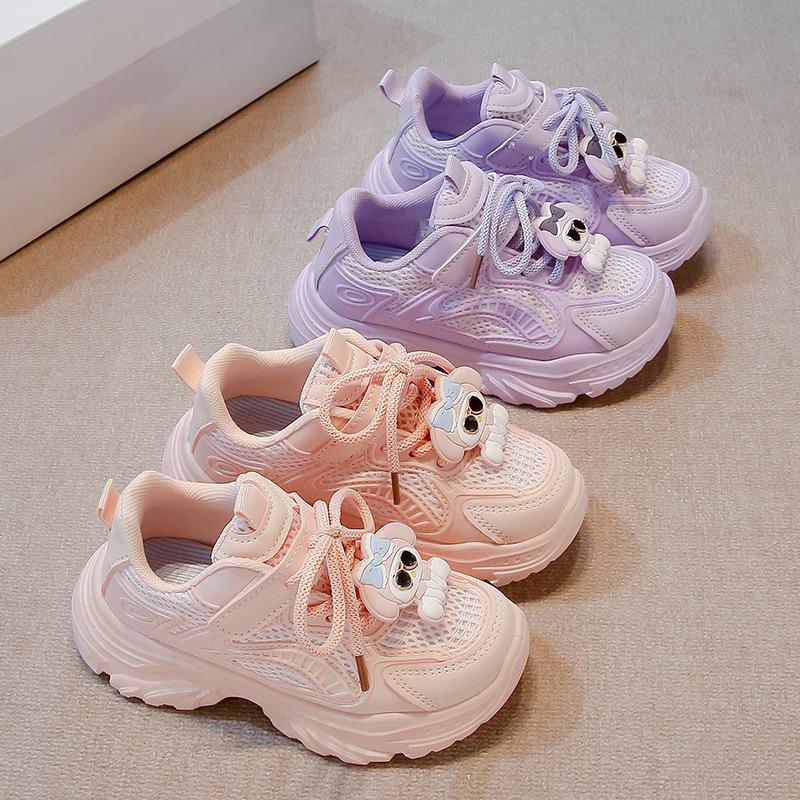 Girls' Sneakers Cartoon 2025 New Korean Version of Children's Dad Shoes Breathable Middle-aged and Older Girls' Running Shoes Versatile