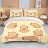 Funny Capybara Printed Bedding Set 1 Quilt Cover 2 Pillowcases Surprise Bedding For Boys And Girls Multiple Sizes Fast Shipping