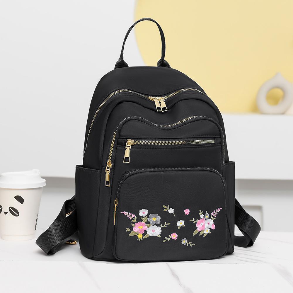 Schoolbag Korean version of the new fashionable Oxford cloth women's embroidered thread backpack, light and water-proof large-capacity storage