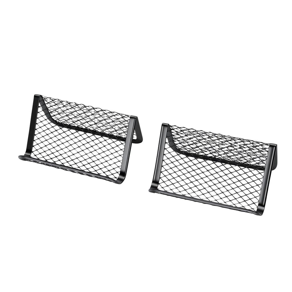 8pcs Business Card Holders Large Capacity Metal Mesh Business Card Stands for Name Cards Smartphones Tablets Sticky