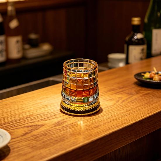 Rotating Whiskey Glass 360 Degree Spinning Lead-Free Tumbler for Bourbon 260ml Swirl Whiskey Glass Unique Gift for Men