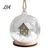 Lighted Christmas Tabletop Decor Glass Ball Ornament, LED Winter Snow Scene Wonderland Props Hanging Bauble with Reindeer Cabin for Tree Decorations