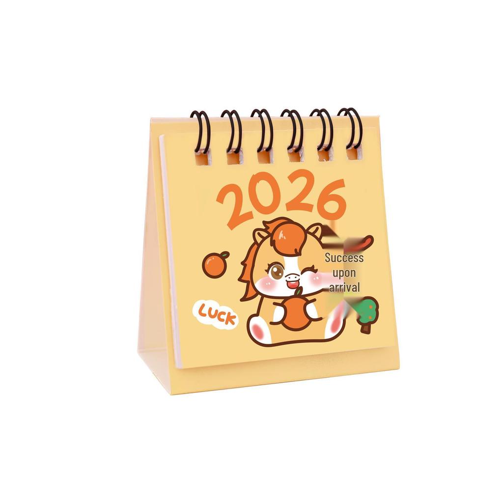 2026 Cartoon Mini Desk Calendar & Planner - Monthly & Lunar Layouts
