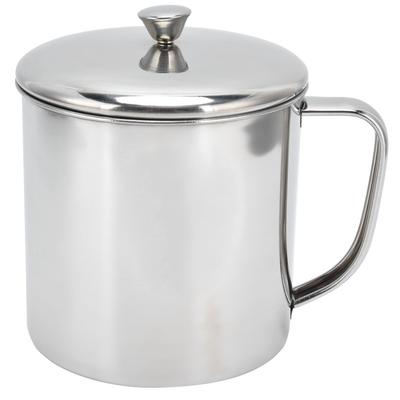 Teetasse, tragbarer 304 Edelstahl-Wasserbecher mit Deckelgriff, Trinkmilchbecher für zu Hause im Freien