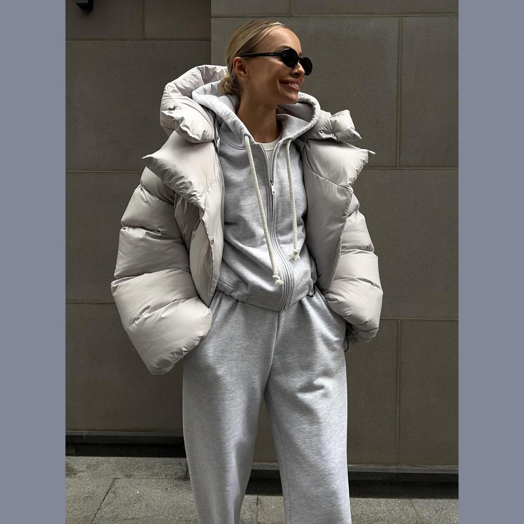 Giacche Invernali Calde in Cotone Wolfeel da Donna Parka Larghi Cappotto Giacca a Piumino Vintage Capo d'Abbigliamento da Ufficio Giacca Trapuntata da Donna