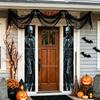 2D Flat, 3pcs Tattered Zombie Banner & Spider Web Decoration - 2pcs Couplet Banner +1pc Web, Tattered Suit Zombie for Man Print, Suitable for Porch, W