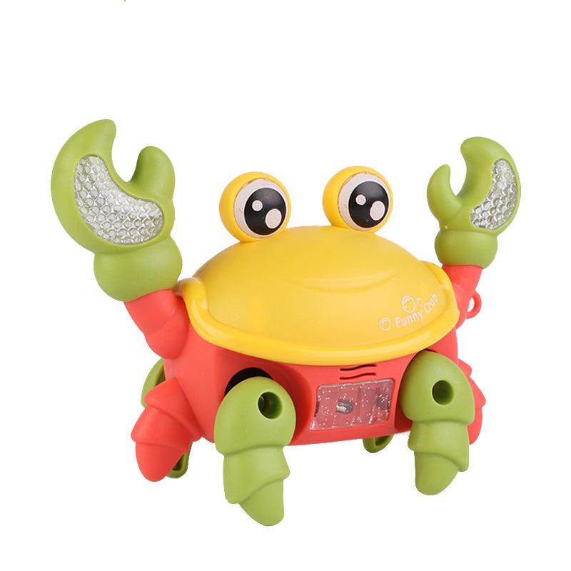 Internet Celebrity Children's Electric Rope Funny Little Crab Toy Sound And Light 3d Projection Crawling Toy