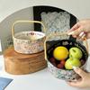 French Ceramic Hand-held Fruit Basket, Living Room Snack Fruit Tray, High-end Desktop Storage Box, Home Decoration Kitchen Items