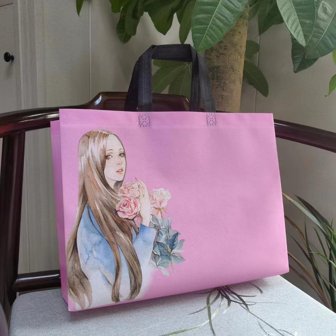 

Барвиста ламінована водонепроникна сумка-тоут для модного одягу та взуття з друком логотипу - неткане подарункове пакування