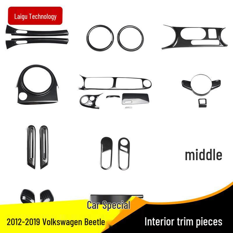 12-19 Beetle Front Console Mod: Peach Wood Carbon Fiber Anti-Scratch Patch