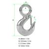 2pcs 1.5 Tons Eye Slip Hook with Safety Latch Stainless Steel Marine Lifting Eye Hoist Hook