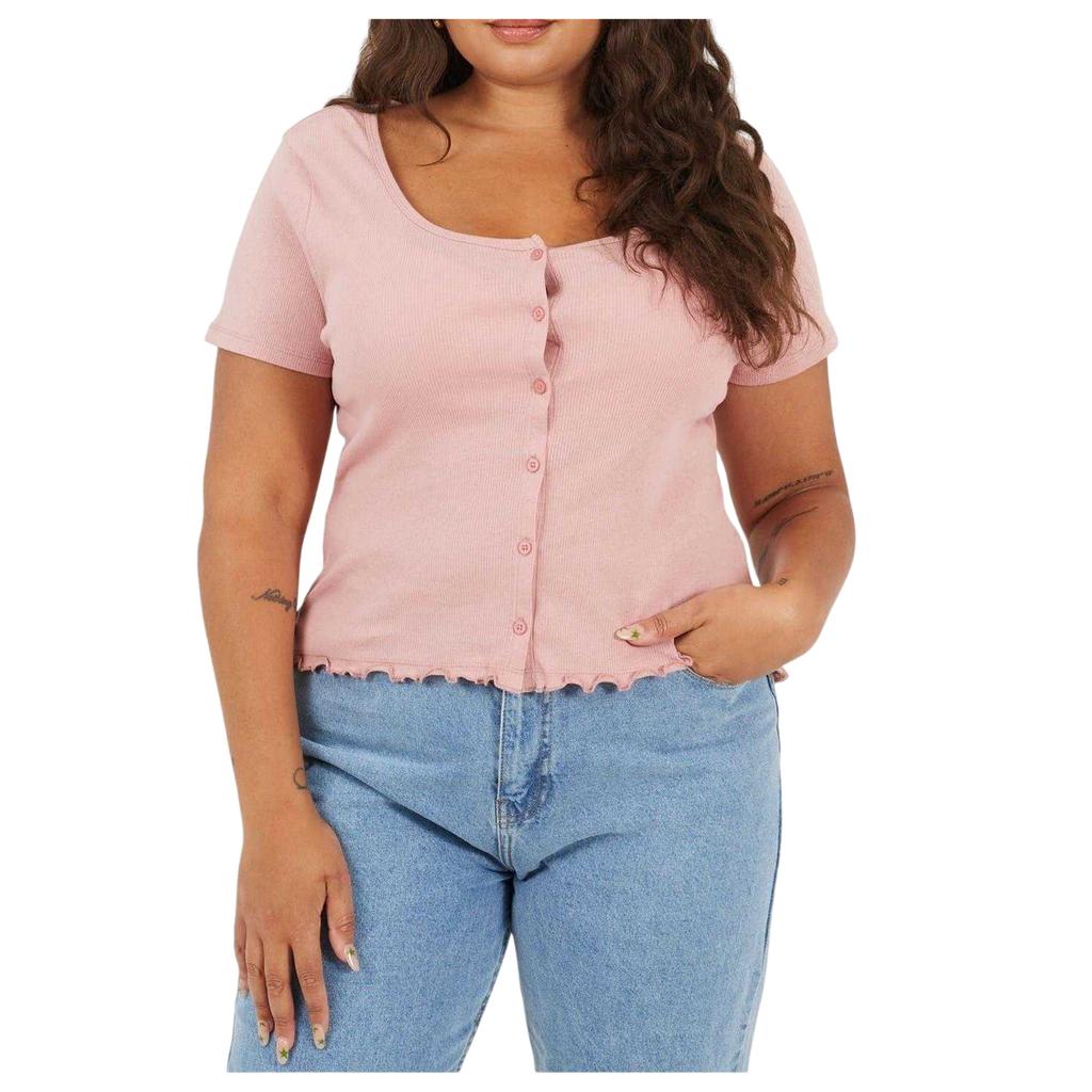 BRAVE SOUL Womens/Ladies Ribbed Plus T-Shirt
