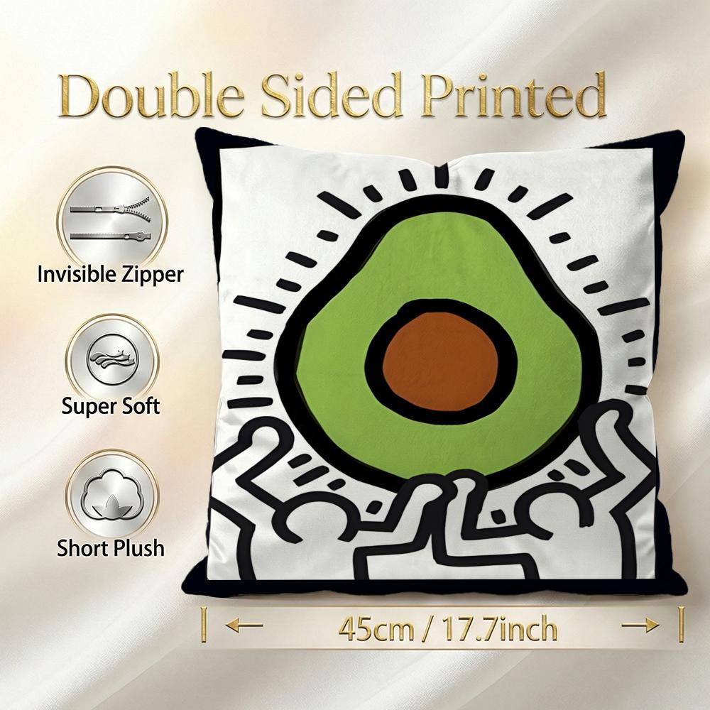 Pattern Avocado Print Cushion Cover 1Pcs Decorative Covers Soft Cushion Case For Sofa Couch Decor 40X40 45X45 Pillowcases