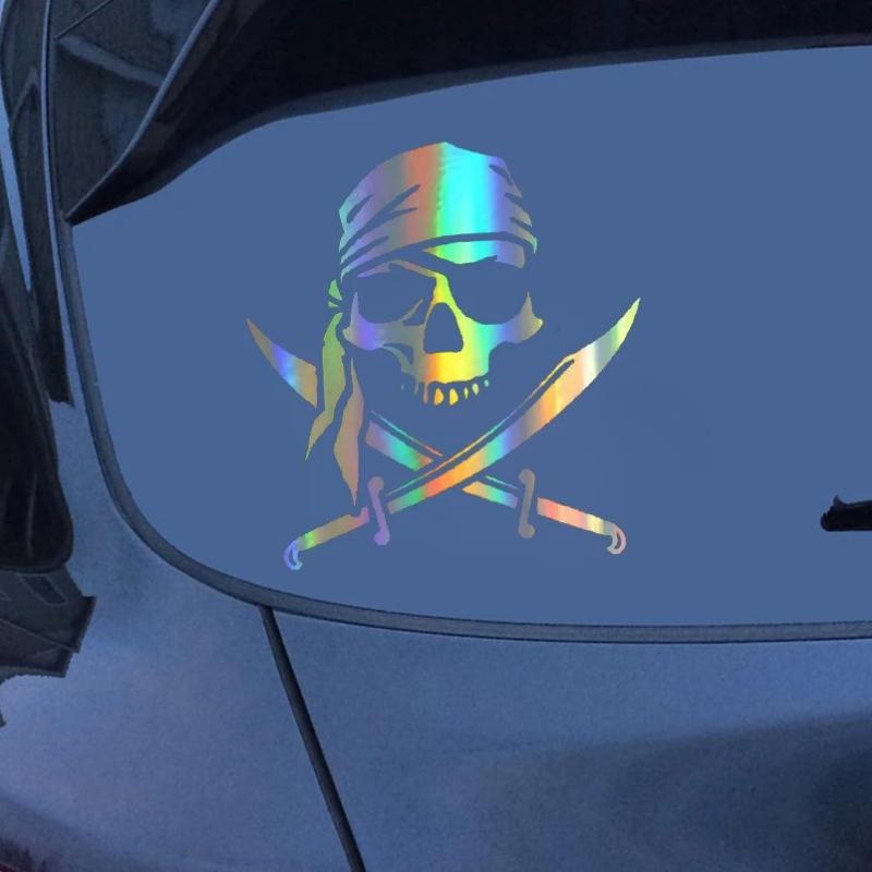 Adesivo impermeabile personalizzato Teschio Pirata e Decorazione divertente per auto in PVC per modellismo fuoristrada, Decalcomania 20-18.7cm