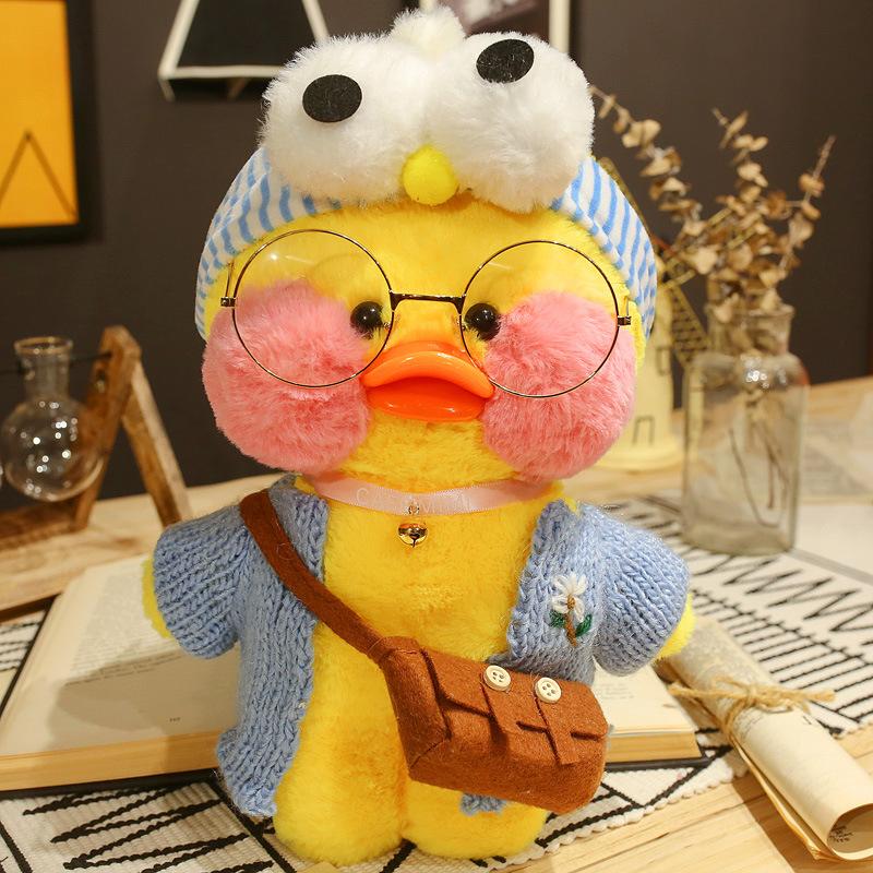 30cm Cute LaLafanfan Cafe Duck Plush Toy Kawaii LaLafanfan Duck Doll Soft Stuffed Animal Plush Pillow Birthday Gifts for Kids