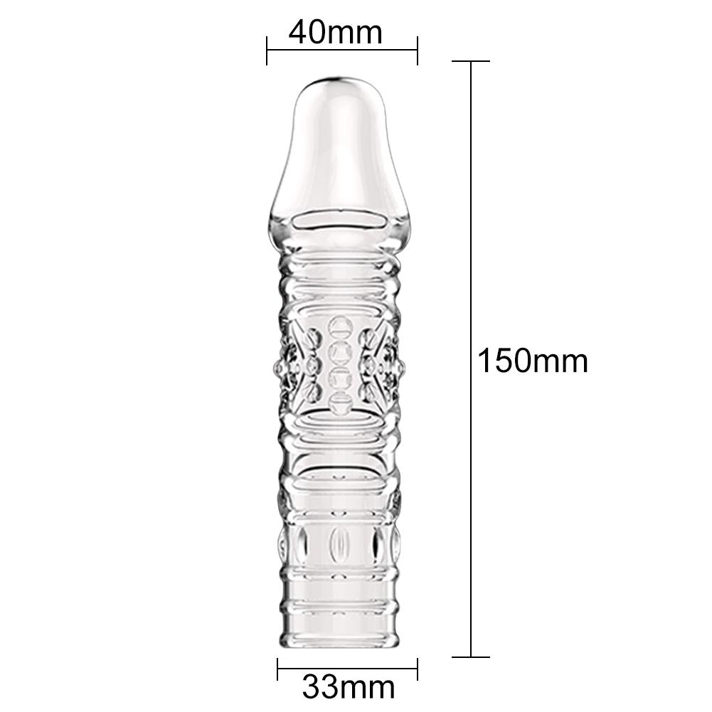 Reusable Clear Penis Extension Sleeve Girth Enhancer Delay Ejaculation Sex Toy