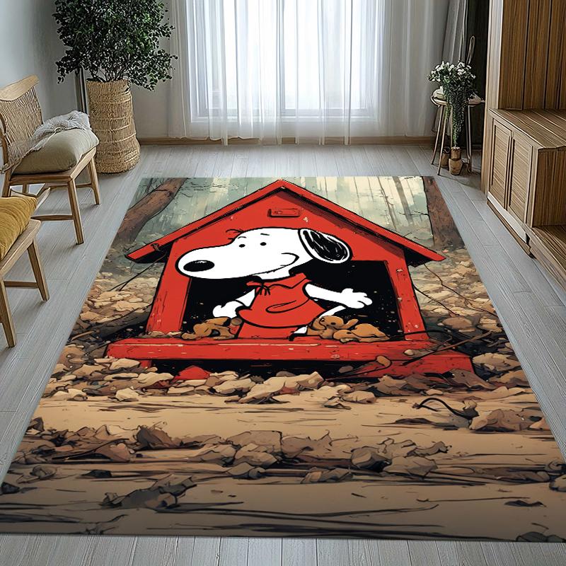 

Cute Snoopy Dog Cartoon Living Room Non-Slip Area Rug Soft Carpet for Bedroom Kids Playroom Sofa,Home Decor Doormat Gift 40x60cm