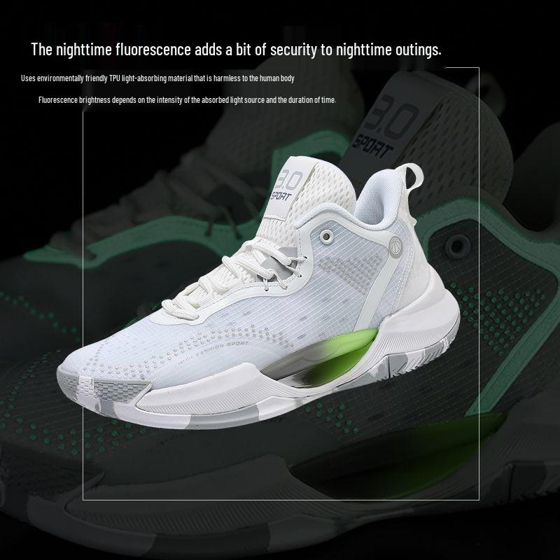 Zapatillas de Baloncesto Ligeras Antideslizantes y Amortiguadoras de Otoño - Resistentes al Desgaste y Transpirables, Versátiles para Estudiantes con Característica Luminosa