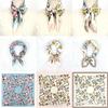 New 71 Artificial Silk Commuting Apricot Plant Flower Square Scarf Scarf Fashionable High-end Chain Women's Silk Scarf Wholesale