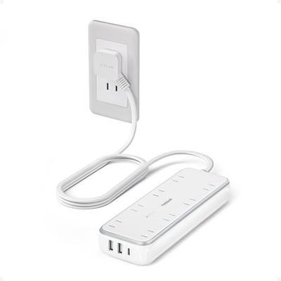 2m Power Strip, USB Extension Cord, USB Power Strip, Octopus Outlet, Slim Plug, TESSAN Table Tap, 8 AC Outlets, 2 USB-A Ports, 1 USB-C Port, Octopus W