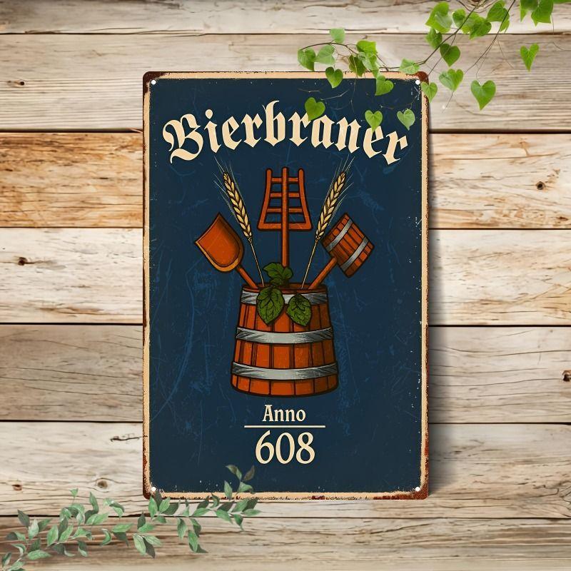 Retro Beer Theme Metal Tin Sign Bar Kitchen Wall Art Decor