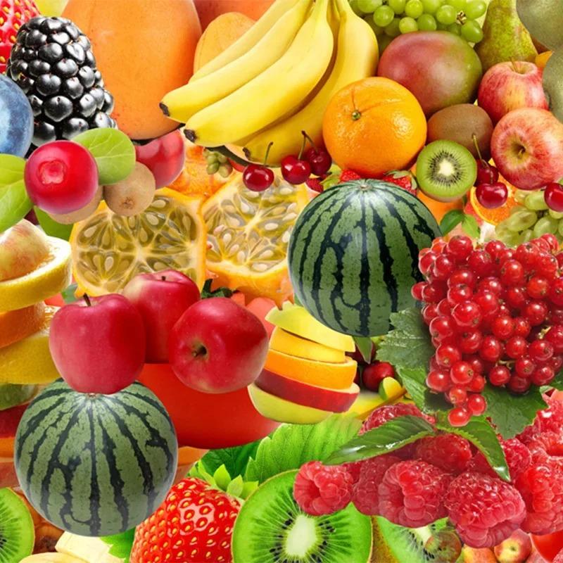 Papier Peint Moderne 3d Stéréo Photo de Fruits Papier Peint Cuisine Magasin de Fruits Fond Décor Mural